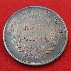 Half Anna East India Company Good Condition Year 1845