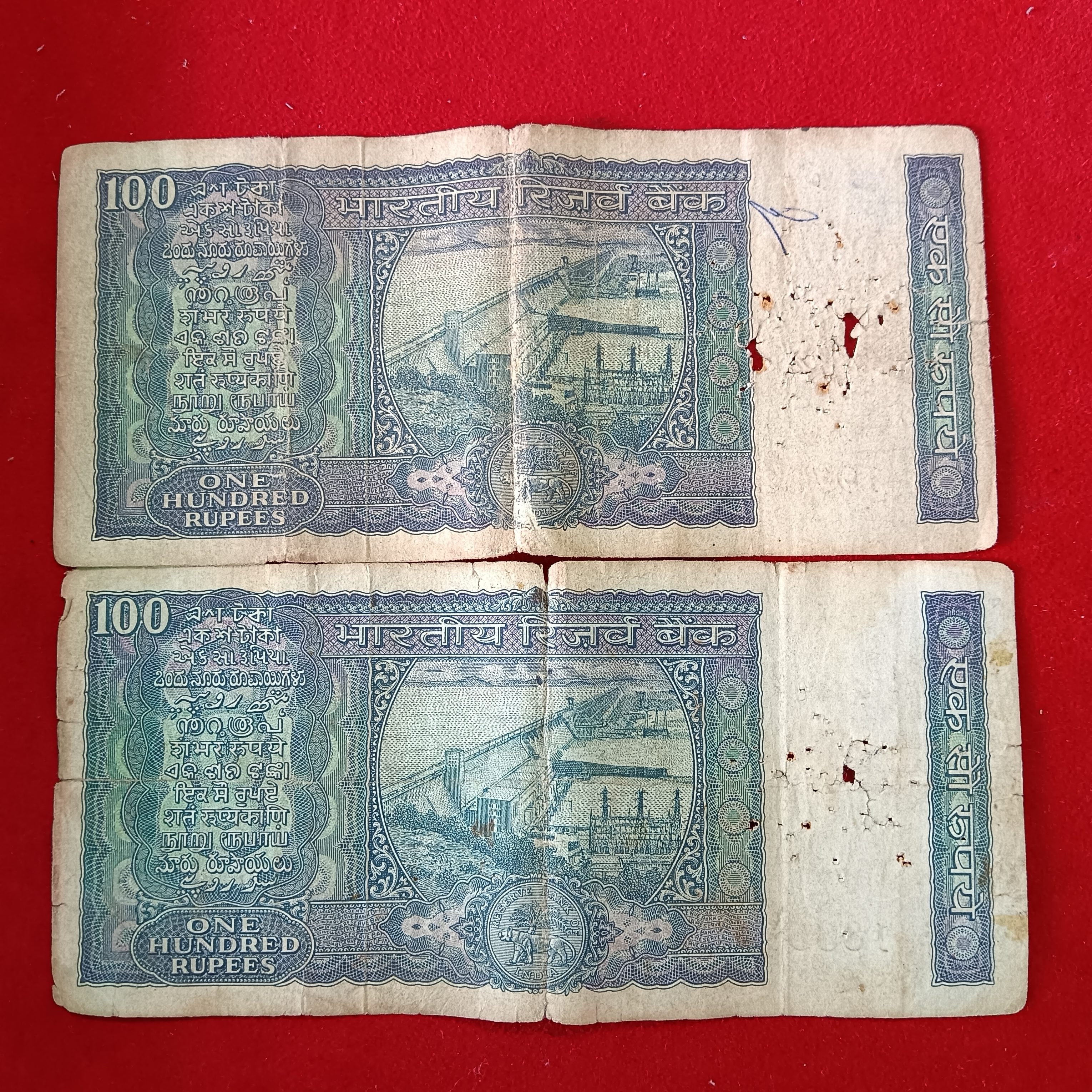 100 Rs Dam Issue Notes Fine Condition 3 Pcs Given A Insert Governor IG Patel A15