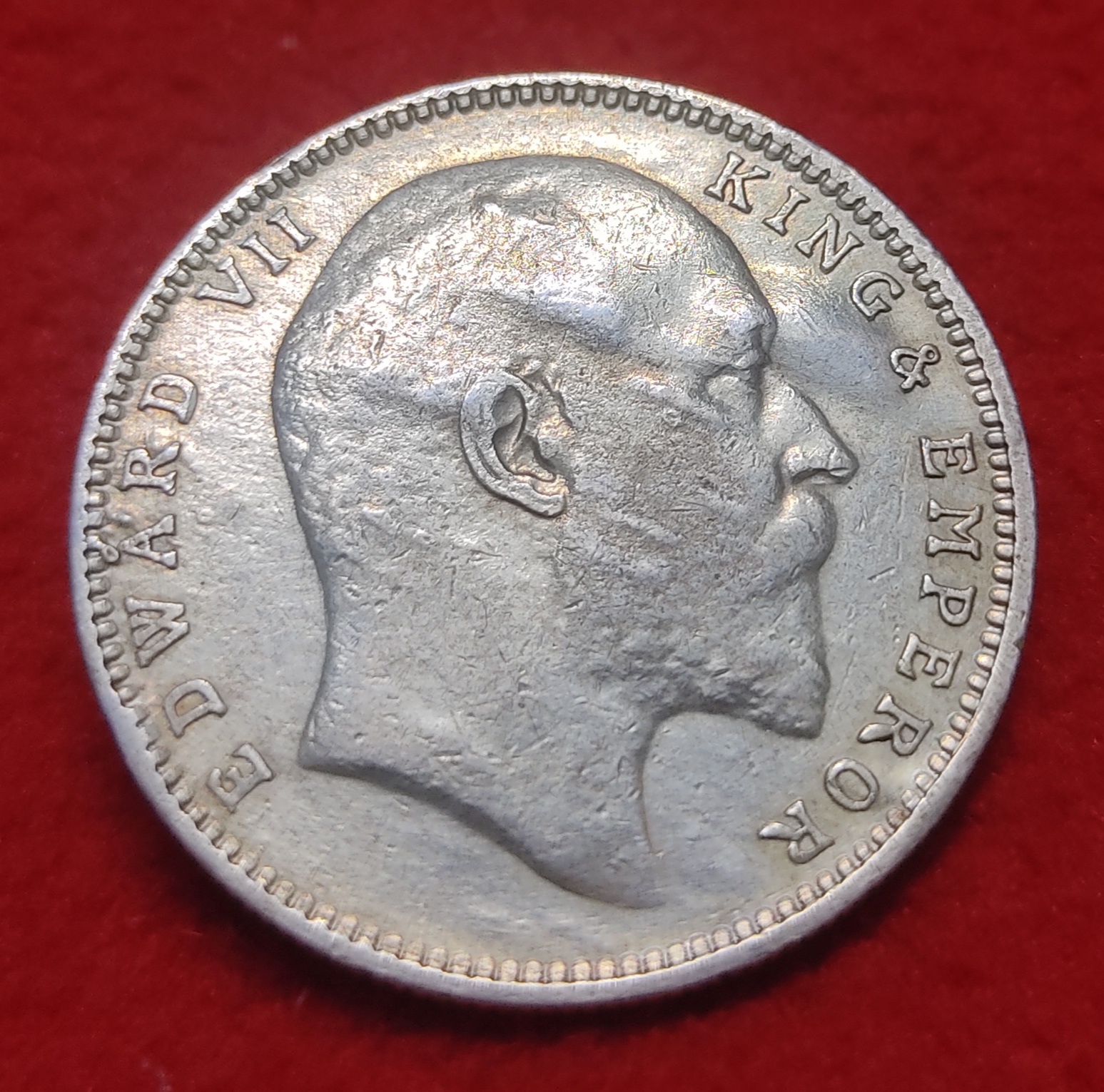 One Rupee Coin Silver Edward VII Year 1907