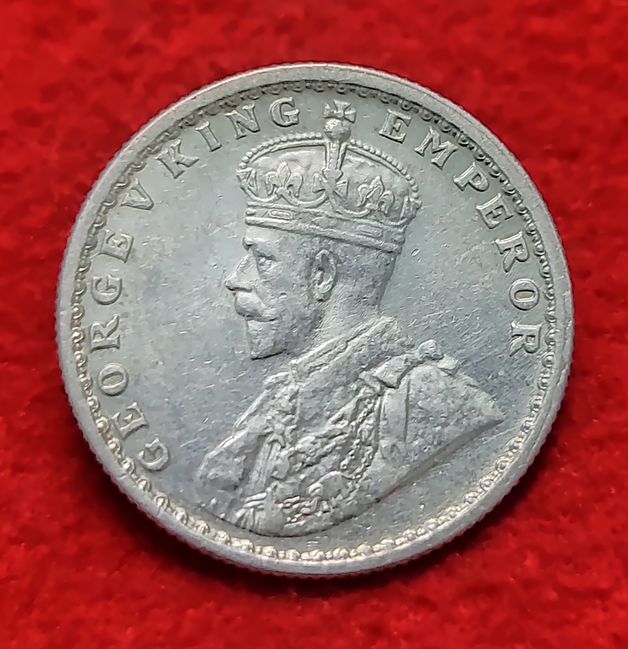 Half Rupee Coin Silver George V Year 1934 Calcutta Mint W Eight 5.83 GMS High Grade