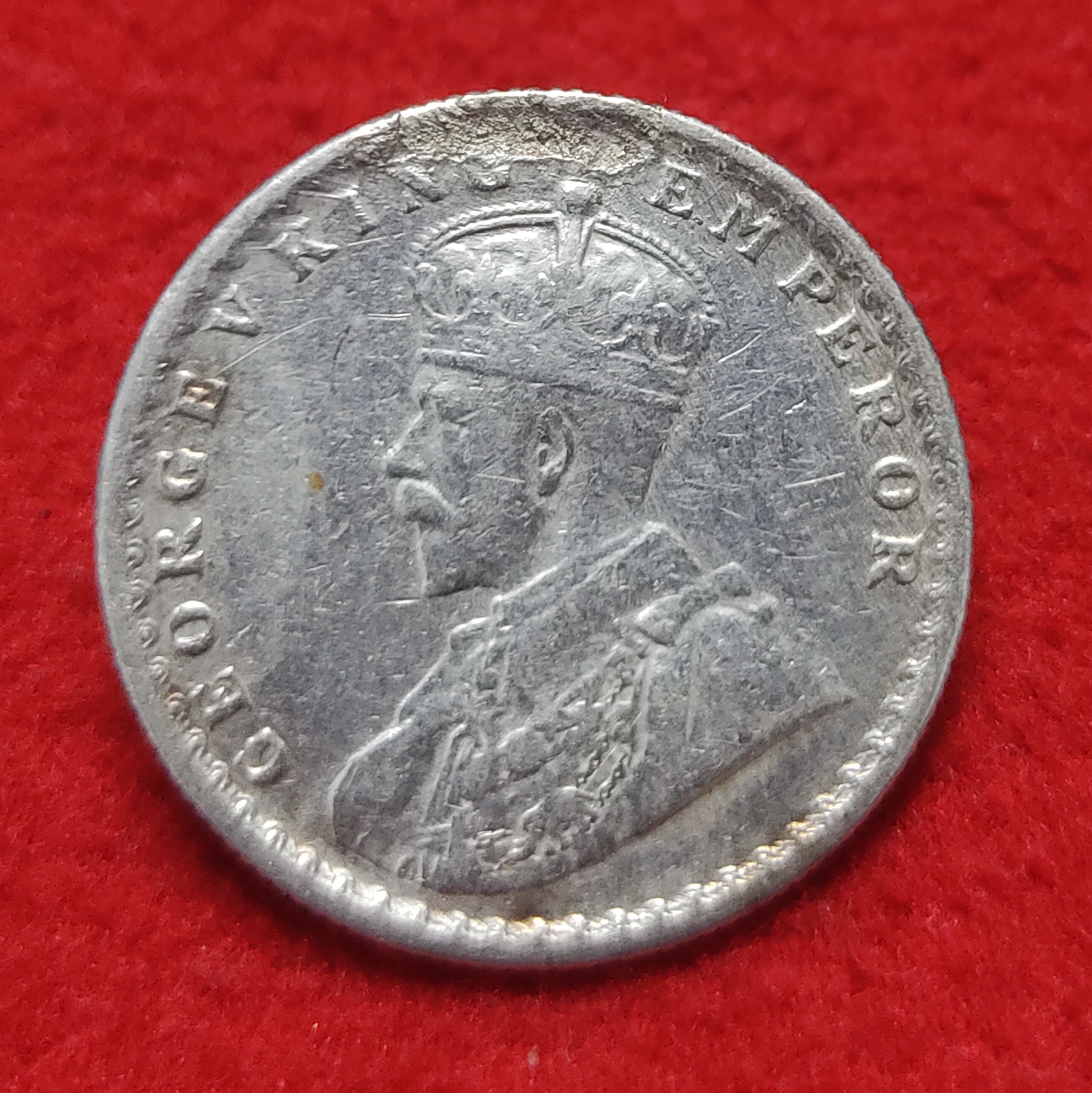 Half Rupee Silver Coin George V 1924 Calcutta Mint Weight 5.83 GMS