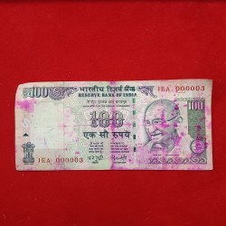 100 Rs Fancy Number Note 000003 2007 Year YV Reddy Same Note Given Sku 01