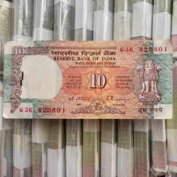 Extremely Rare 10 Rupee Shalimar Garden Bundle Doubling No 820820 Signed By C Rangarajan 100 Note Fresh Gaddi Serial Wise Packet Same as Per Shown Given