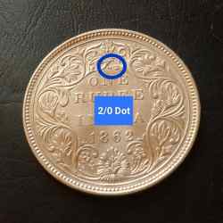 Victoria Queen 👑👑 Year. 1862 DOT Variety .......................... 1862+2=1864 year Weight 11.5 GM Original Gauarantee Excellent Condition Same and similar piece available