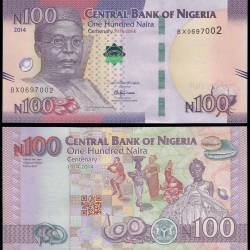 Nigeria 100 Naira Banknote 2014 P41a UNC Commemorative 100 Years of Existence Unique and Rare
