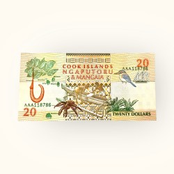 Cook Islands 20 Dollars World Banknote 1992 UNC Ending 786 Ultra Rare