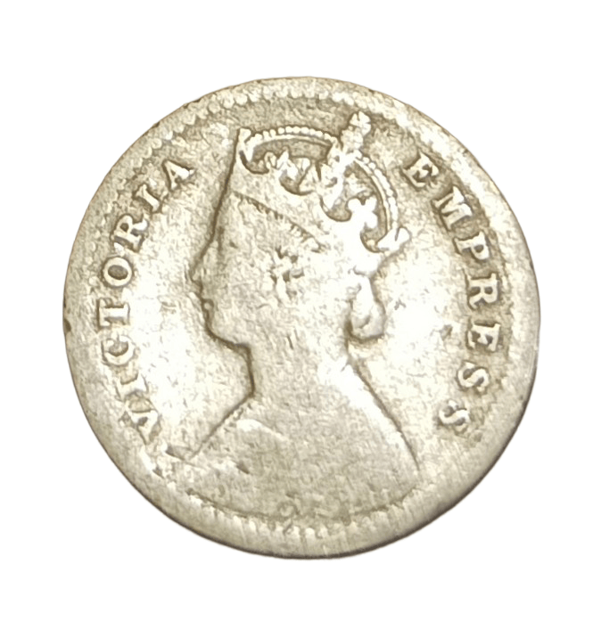 British India Silver 2 Annas Year 1896 Victoria Empress in Used Condition.