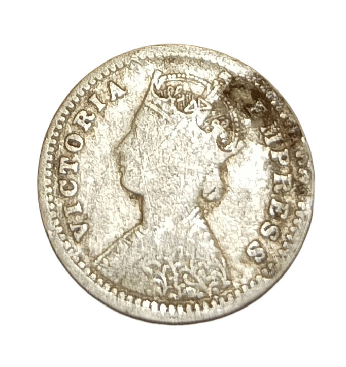 British India Silver 2 Annas Year 1900 Victoria Empress in Used Condition.