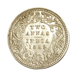 British India Silver 2 Annas Year 1882 **Scare** High Collectable Grade.