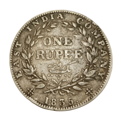 British India Silver Rupee East India Company Year 1835 King William-IIII **Rare** Collectable Grade.
