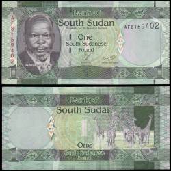 South Sudan 1 South Sudanese Pound World Banknote 2011 ND P5 UNC