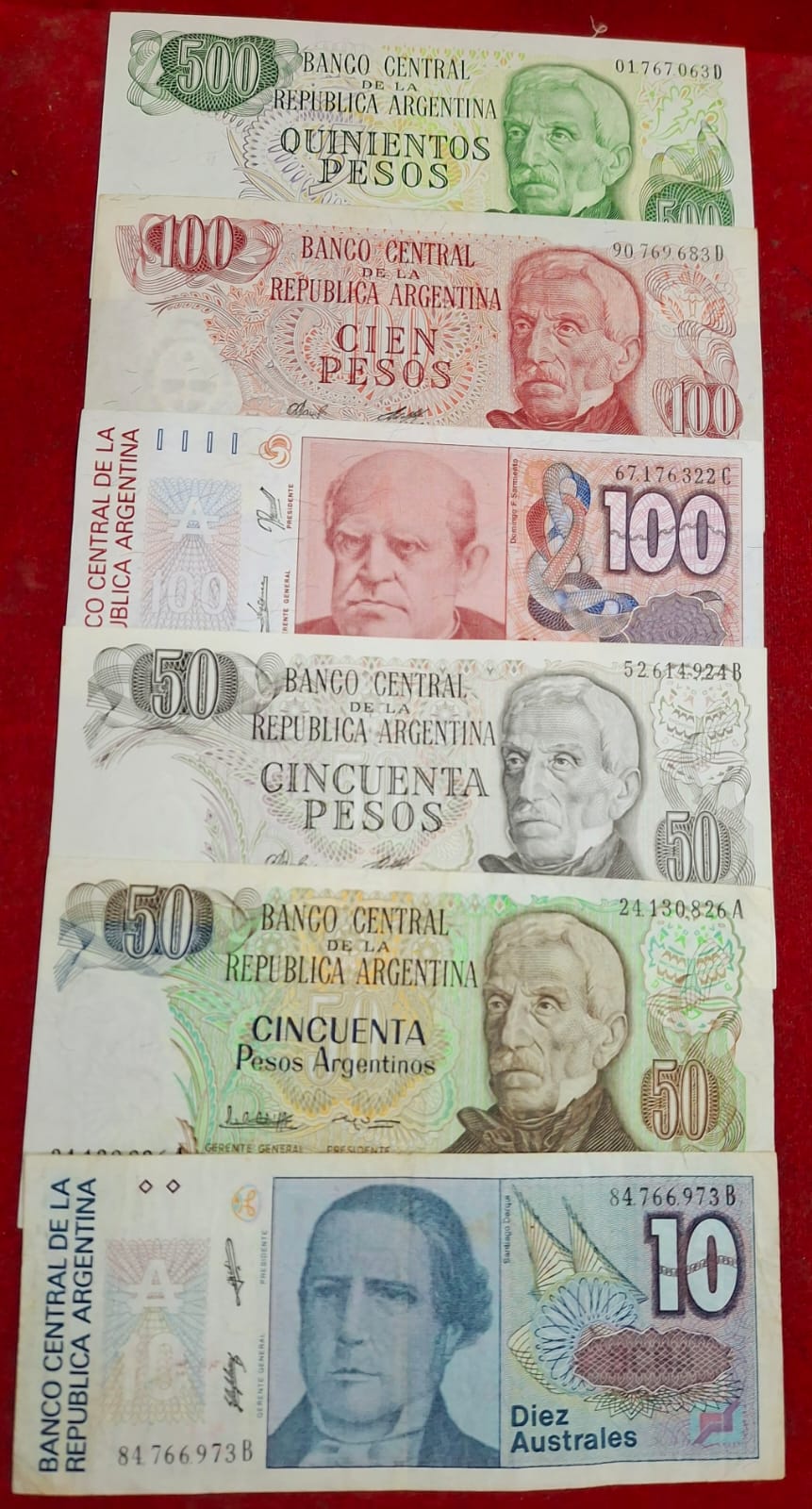 18 Different Argentina top condition all different denomination old Issue note set