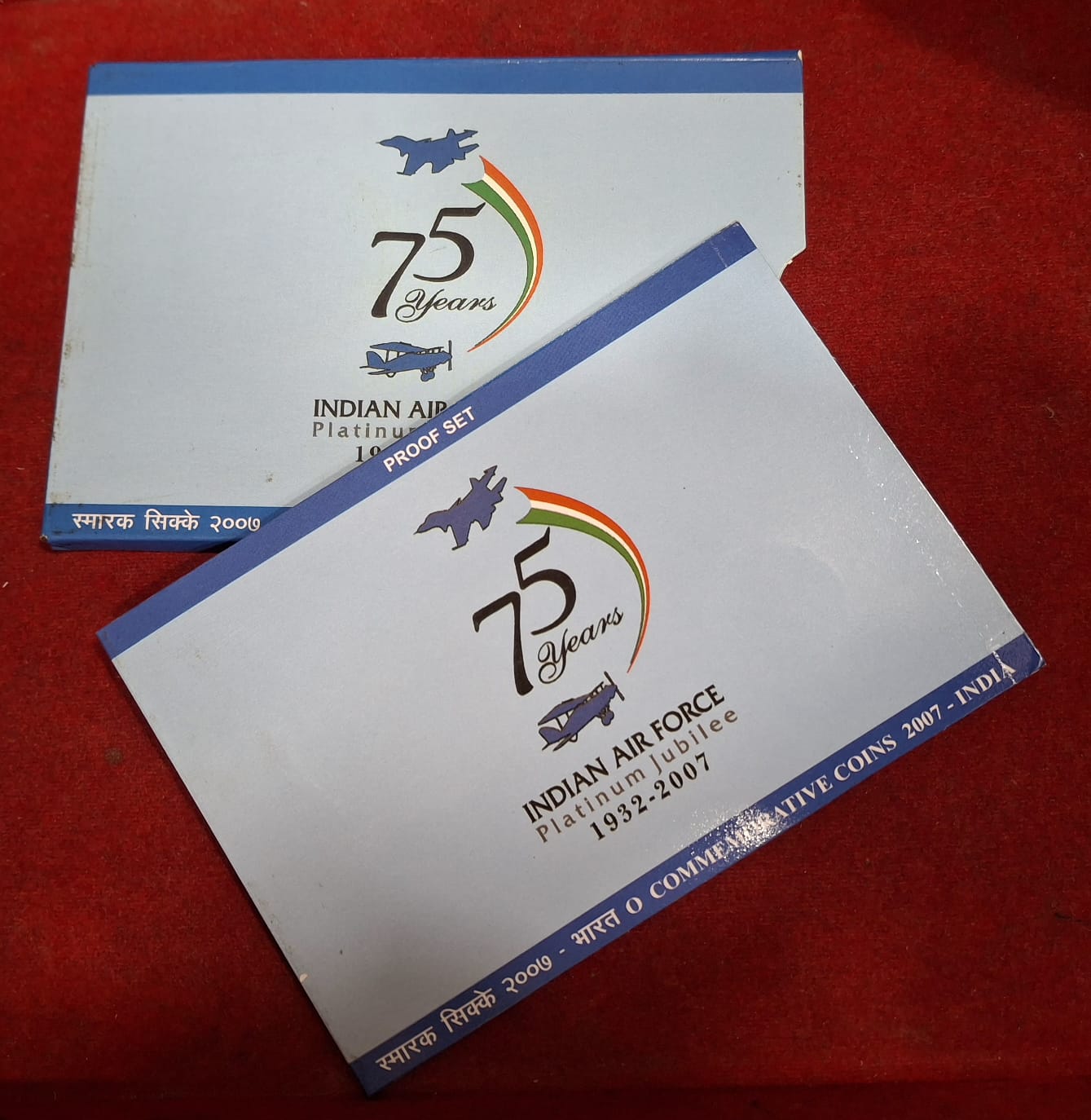 Extremely Rare 2 and 100 Rupees Indian Airforce Proof Set 2 Coin Set of 2007 Rare Set Kolkata Mint