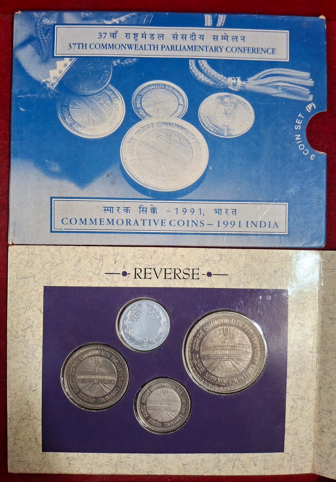 37th Commonwealth Parliament Conference 1991 Proof Set 3 Coins Bombay Mint