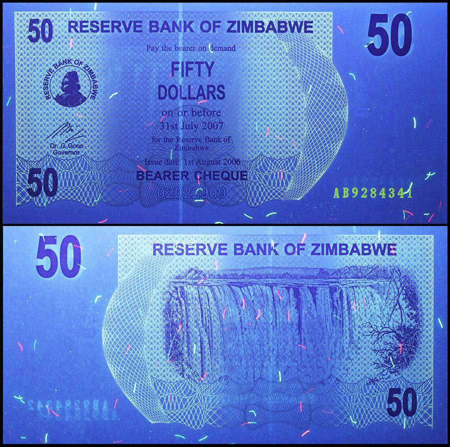 Zimbabwe 50 Dollars Bearer Cheque 2006 P41 UNC Unique and Rare