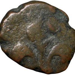 Copper Doudou of INDO-French (AD 1720-1835) with Fleur-de-lis