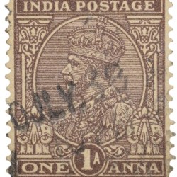 Postal Stamp of George V 1 Anna Brown Colour - Used Condition as per image.