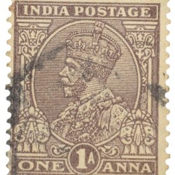 Postal Stamp of George V 1 Anna Brown Colour - Used Condition as per image.