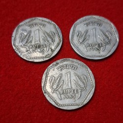 1 Rupee 1885 H Mint MARK 3 Coin Set