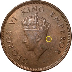 Bronze 1/4 Anna of George VI (AD1939) of Bombay Mint with Privy Test Mark Rare