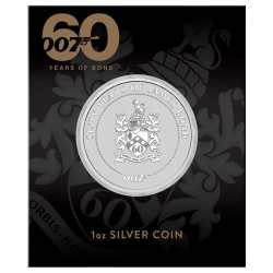 2022 1oz Silver Coin 60 years of James Bond - Family Crest Perth Mint Coin in Card