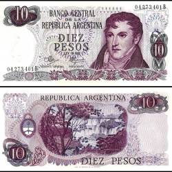 Argentina 10 Pesos Banknote 1970 to 1973 ND P289a4 UNC Unique and Rare