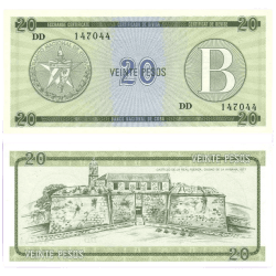 Cuba 20 Pesos Banknote Convertible1985 Fast NEU Unique and Rare