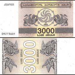 Georgia 3000 Kuponi Banknote 1993 P45 UNC Unique and Rare