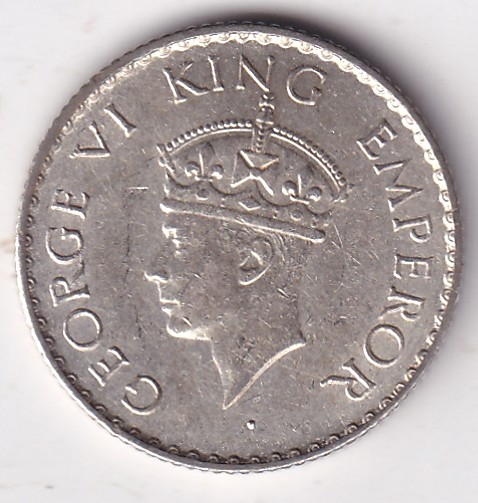 Quarter Rupee 1940 King George VI Silver UNC Coin