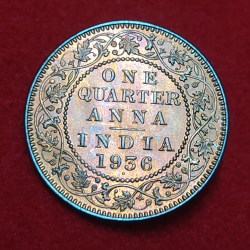 One Quarter Anna (Copper) George V 1936 Bombay Mint GEM UNC Condition Weight 4.85 GMS