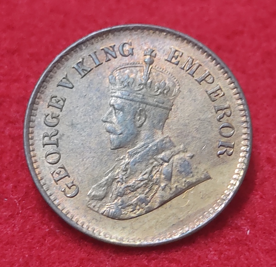 1/2 Pice George V 1936 Calcutta Mint UNC Condition Weight 2.43 GMS Metel Bronze