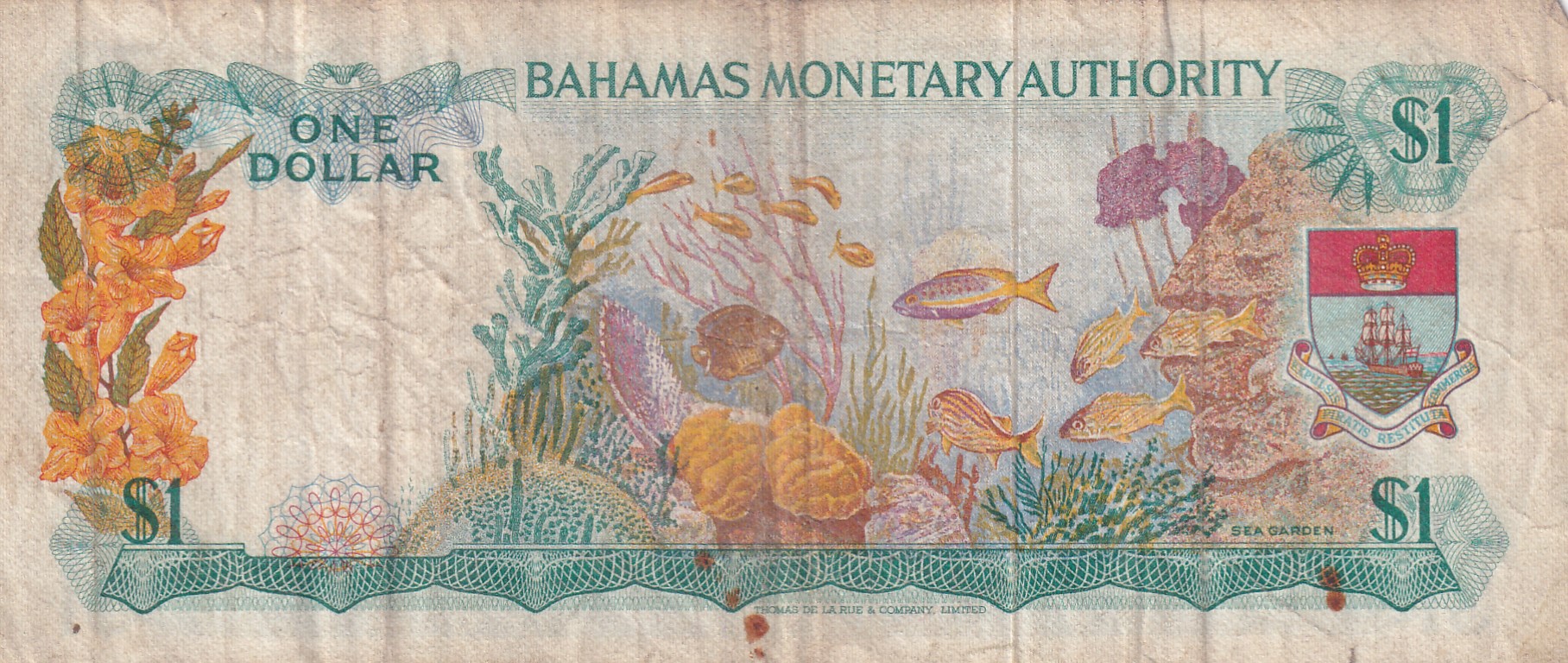 › Bahamas, 1 Dollar - Elizabeth rare note # b-2