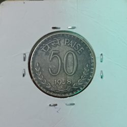 50 Paise Copper Nickel Ex Rare Coin 1978 Year Bombay Mint XF Condition