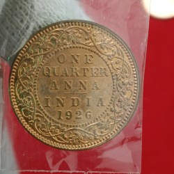 George V King Emperor One Quarter Anna 1926 Scare Year Bombay Mint Good Condition 01