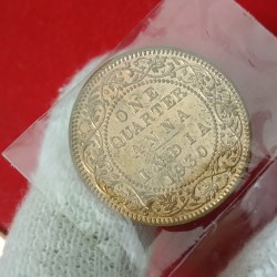 George V King Emperor One Quarter Anna 1930 Year Bombay Mint Good Condition 01