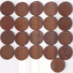 21 Different One Cent USA " Lincoln - Wheat EARS Reverse " All Different Dates # I-809