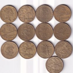 13 Different Australia 1 Dollars Commemorative Issue Rare Coins Set # I-811