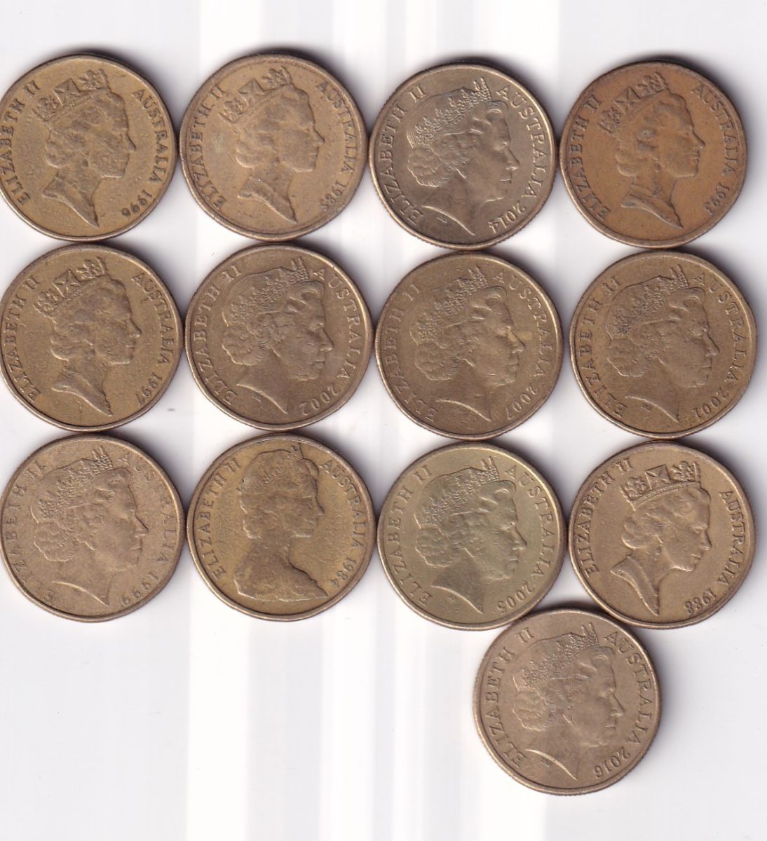 13 Different Australia 1 Dollars Commemorative Issue Rare Coins Set # I-811
