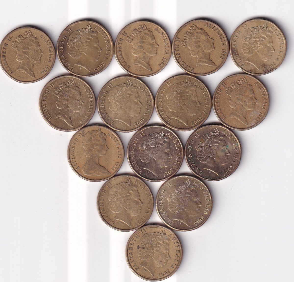 15 Different Australia 1 Dollars Commemorative Issue Rare Coins Set # I-814