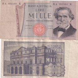 Italy 1000 Lire Verdi Rare Lowest Price Note