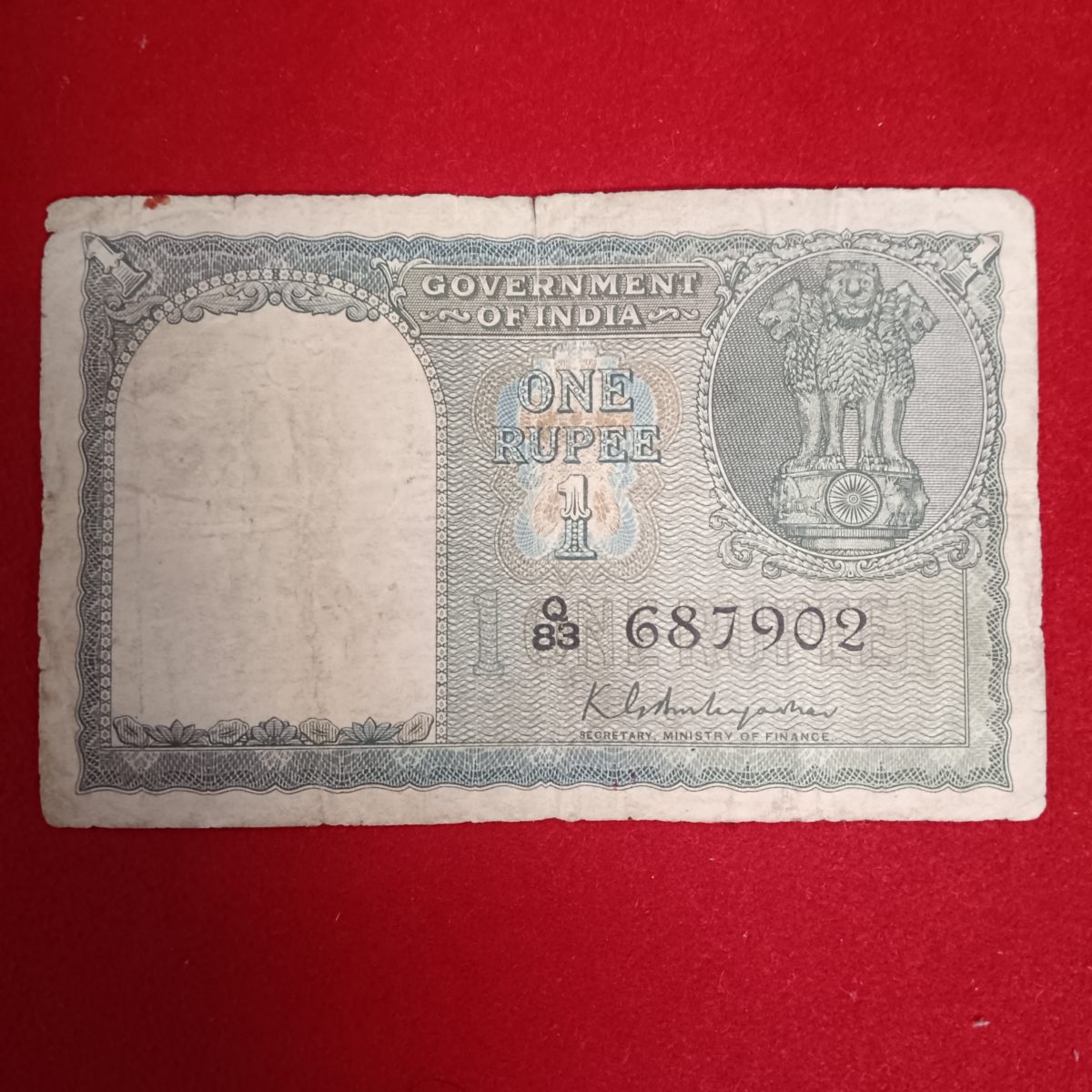 One Rs Ex Rare Second Issue Note Finance Minister KG Ambegonkar Fine Condition Fancy Number Revers 786 Same Note Given A15