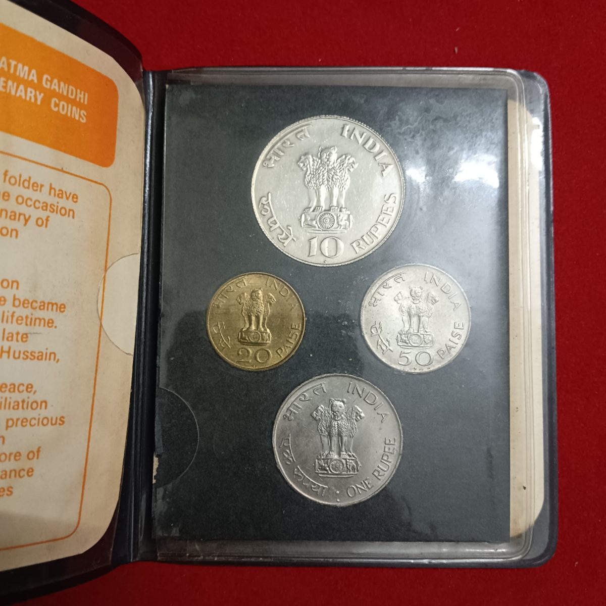 Extremely Rare Un Circulated Proof Coin Set Republic of India Mahatama Gandhi Centenary Coin Set 1969 Year Bombay Texal
