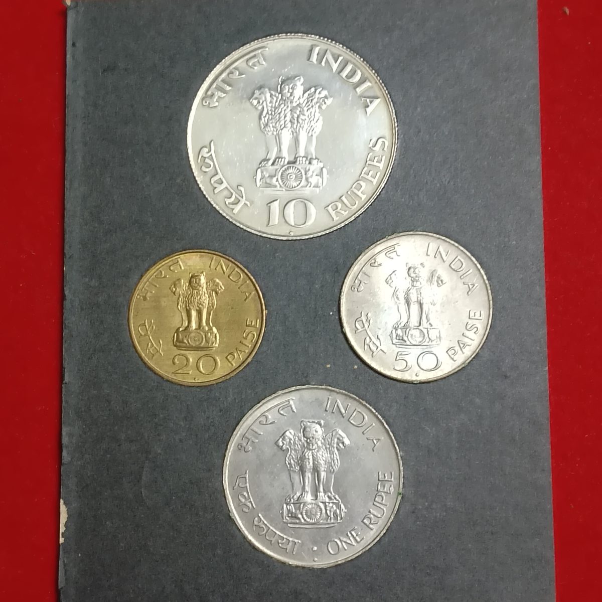 Extremely Rare Un Circulated Proof Coin Set Republic of India Mahatama Gandhi Centenary Coin Set 1969 Year Bombay Texal