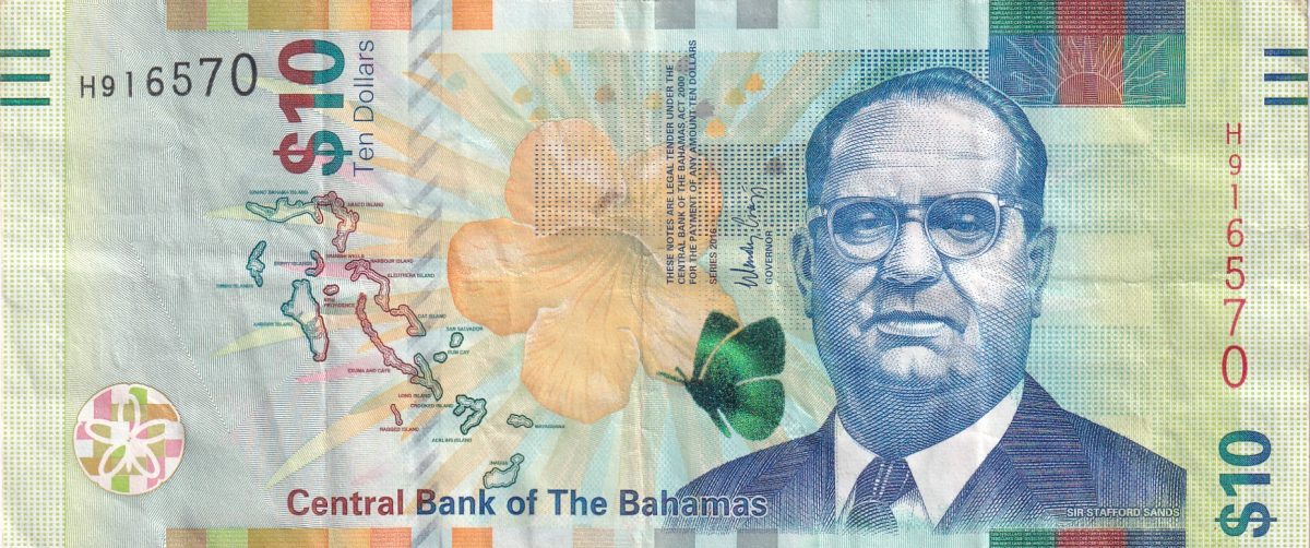 Bahamas 10 Dollars Rare Note