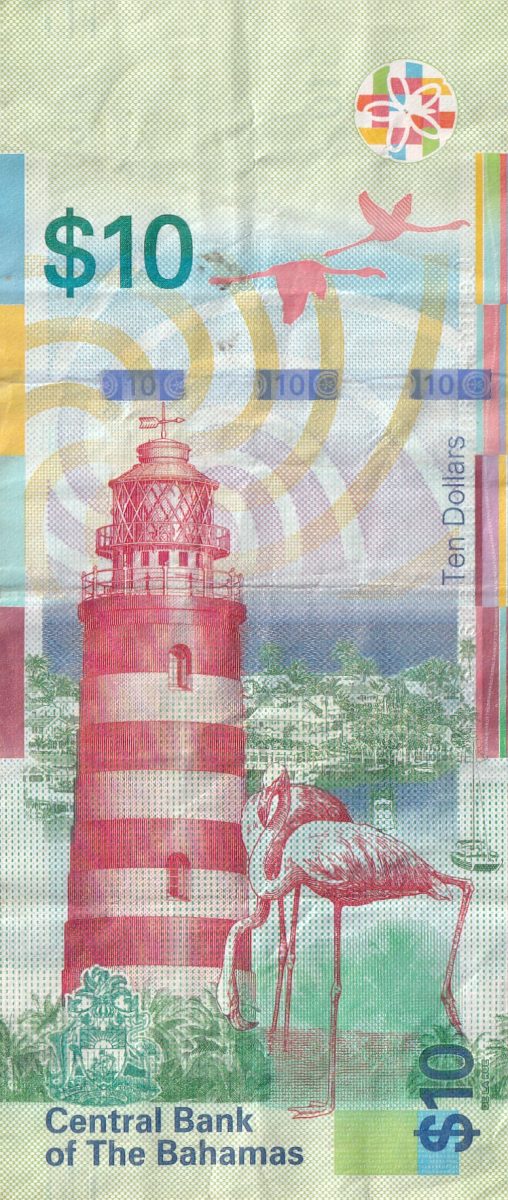 Bahamas 10 Dollars Rare Note