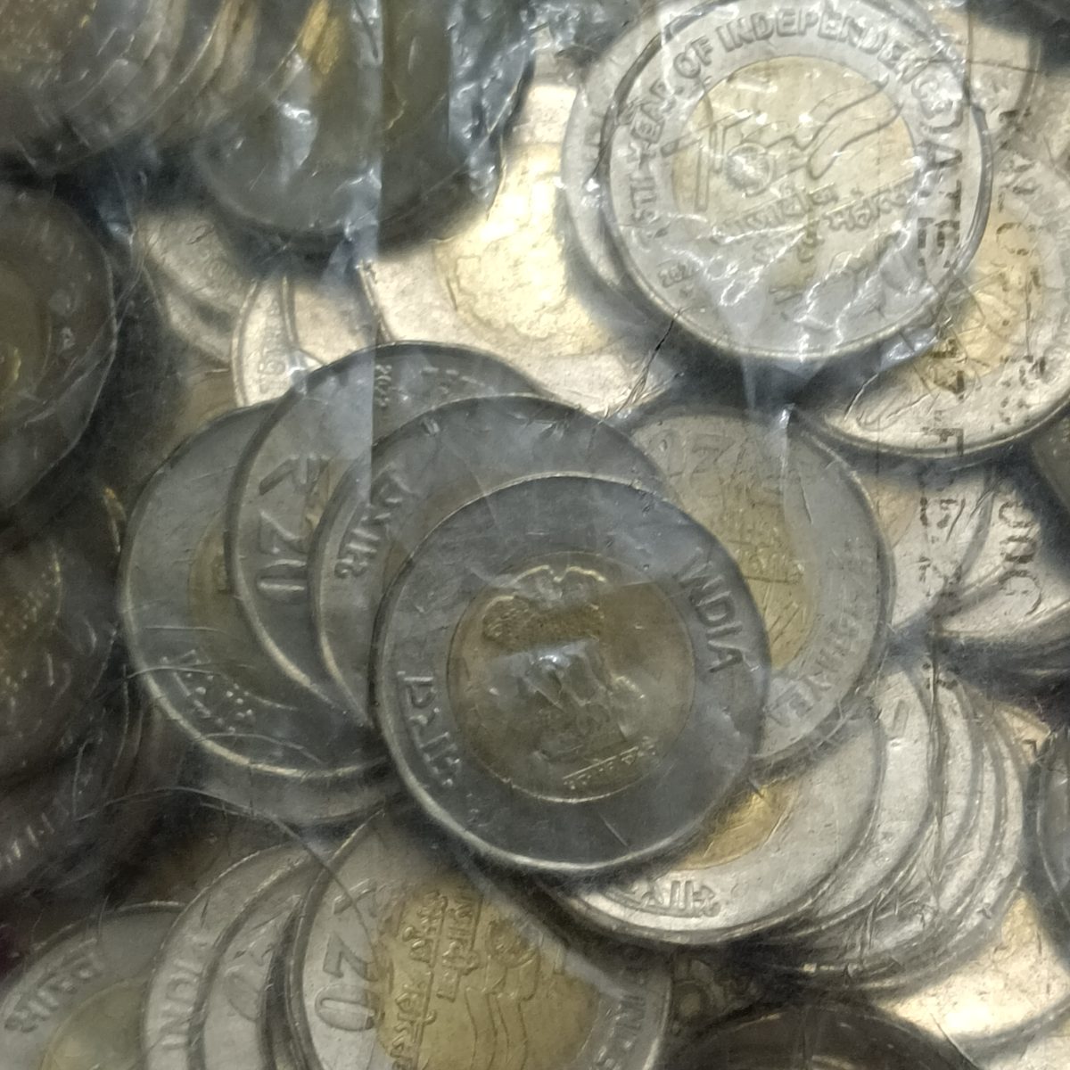 20 Rs Akam Scare Coin 2022 Year Hyderabad Mint RBI Sealed Packet 100 Pcs