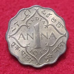 One Anna George VI 1943 Calcutta Mint UNC Condition