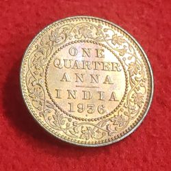 One Quarter Anna George VI Year 1936 Bombay Mint GEM UNC Condition