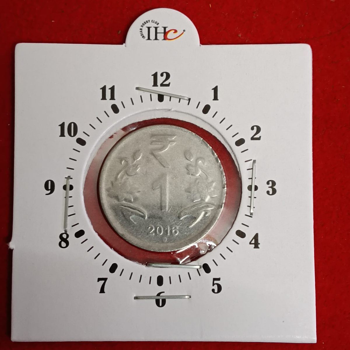 One Rs Ex Rare 7"o Clock Error Coin 2016 Year Noida Mint RBI Mistake Coin ( Ulta Pulta ) Error