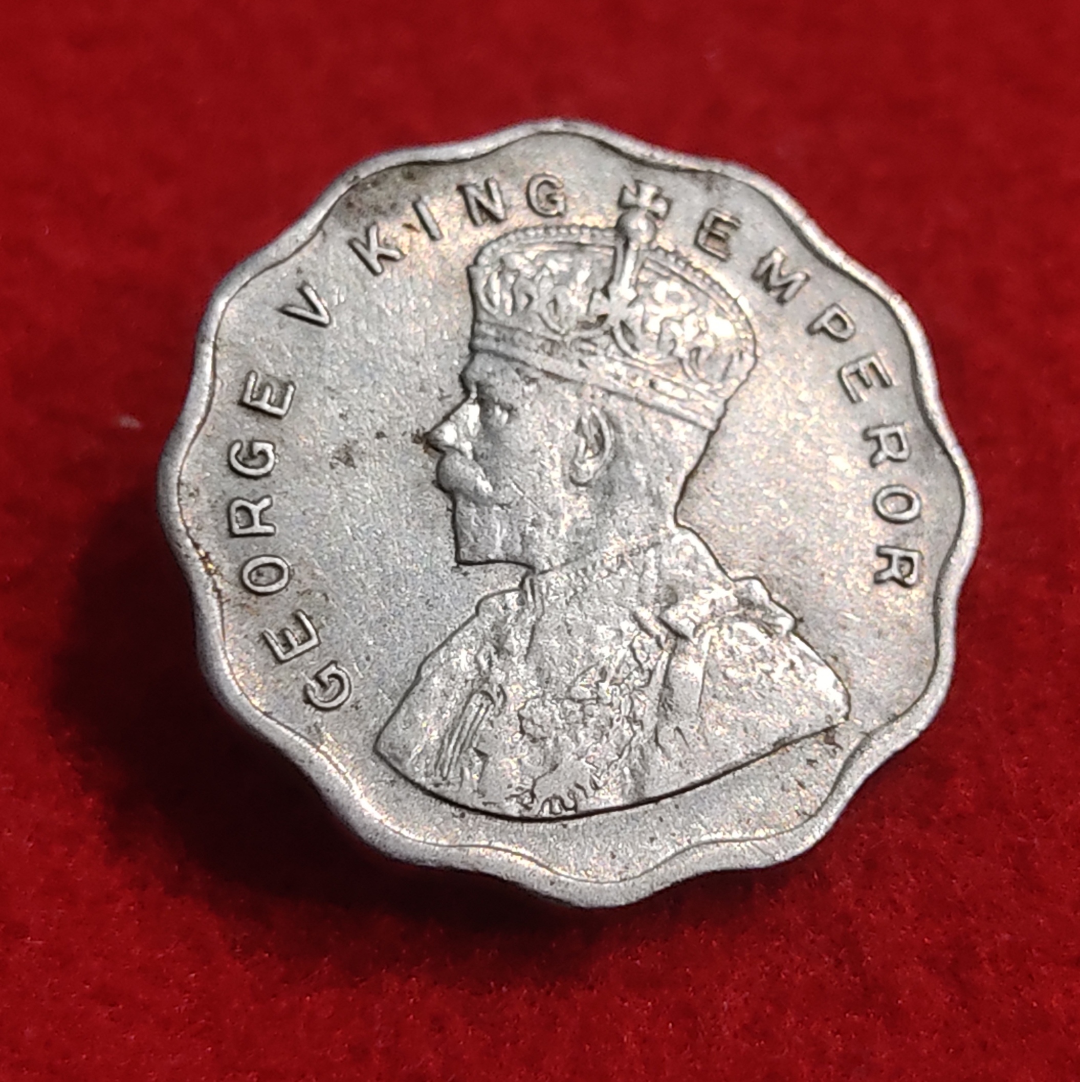 Rare One Anna George V Year 1930 Calcutta Mint